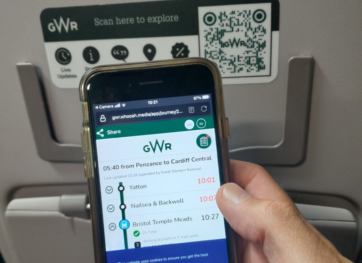 Rail tech revolution on track as Great Western Railway trials Whoosh’s real-time journey dashboard for customers