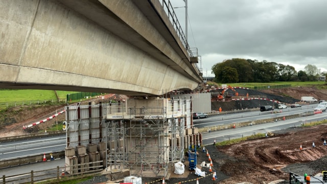 Underside of existing Clifton bridge with M6 below