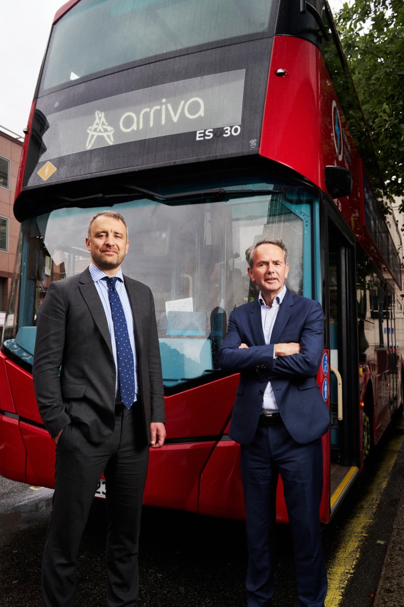 Portrait. Pictured left is Enrico Del Prete, Fund Partner, I Squared Capital with Mike Cooper, CEO, Arriva Group