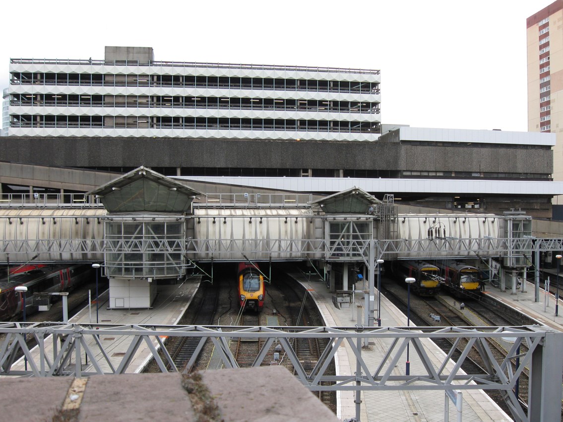 Navigation Street footbridge: The existing footbridge linking platforms 2 - 11 at New Street station
