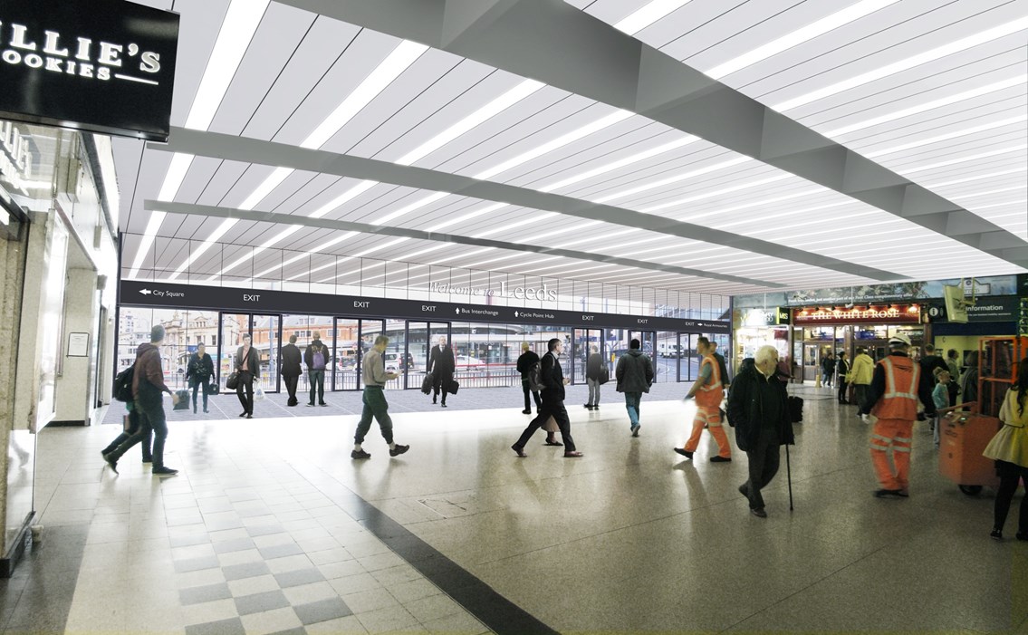 How Leeds station concourse will look once the retail units are removed