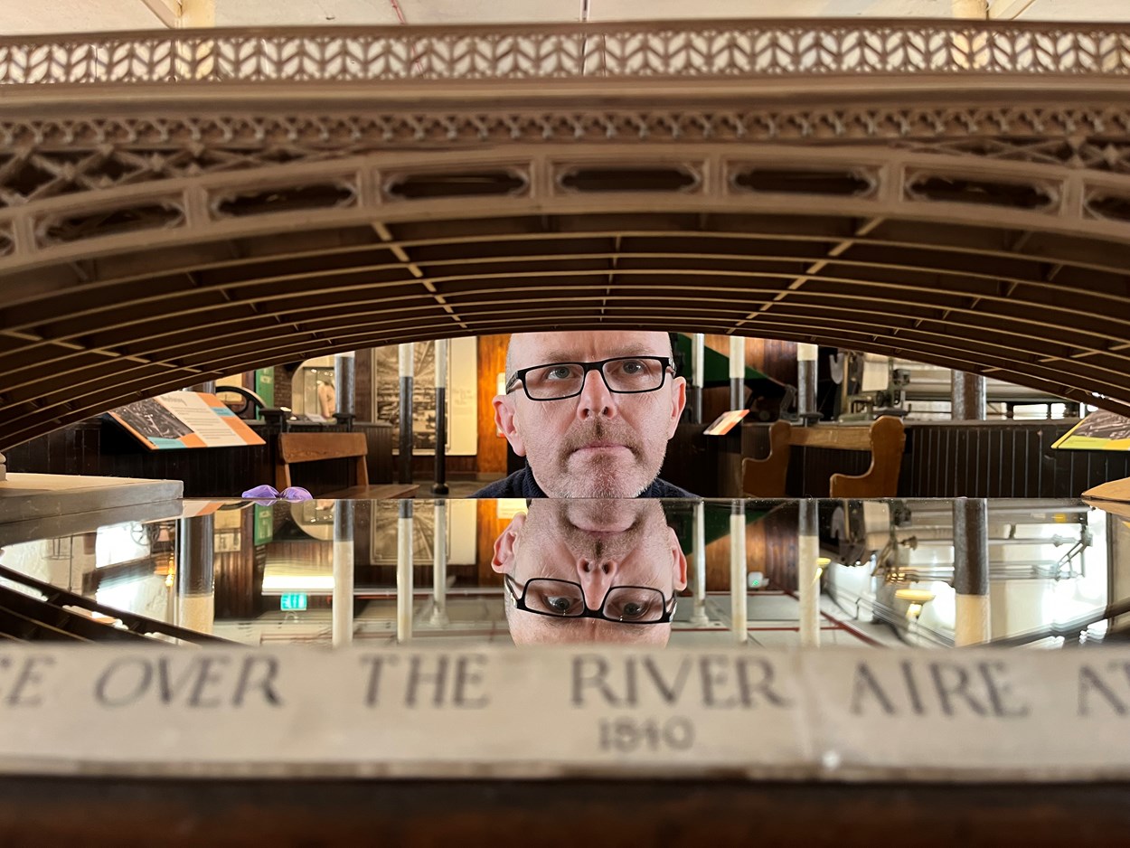 Engineery at Leeds Industrial Museum: John McGoldrick, curator of industrial history, prepares a detailed recreation of the historic Crown Point Bridge in Leeds for display. The model is among the fantastic feats set to be celebrated in a carefully constructed new exhibition at Leeds Industrial Museum.