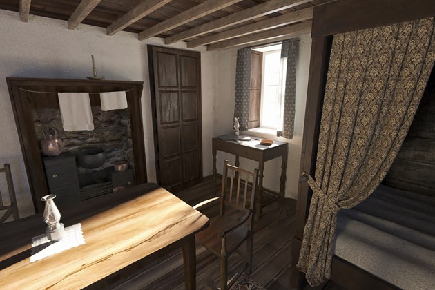 John Muir Birthplace - interior digitial reconstruction
