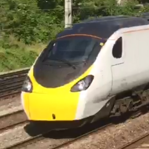 Pendolino train coasting