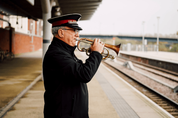 Bugler at Derby Station