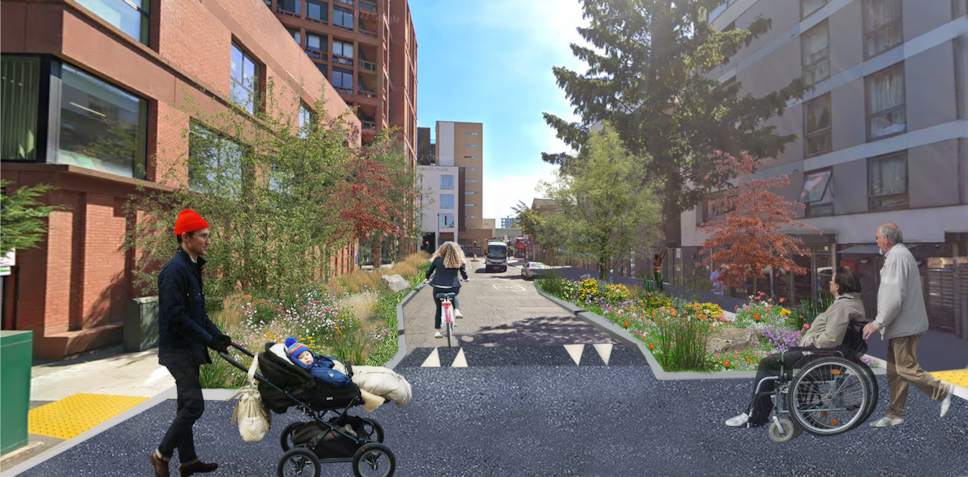 An artist's impression of proposals for Downham Road
