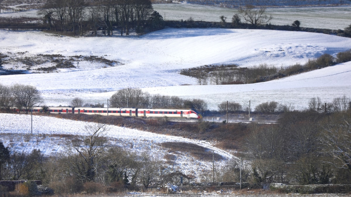 LNER Azuma on a wintry route cropped