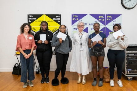 Year 11 students from Clapton Girls' Academy were cheered on by Council representatives