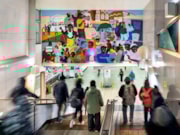 Rudy Loewe, The Congregation, 2025. Brixton Underground station. Commissioned by Art on the Underground. Photo -  Angus Mill (5): Rudy Loewe, The Congregation, 2025. Brixton Underground station. Commissioned by Art on the Underground. Photo -  Angus Mill (5)