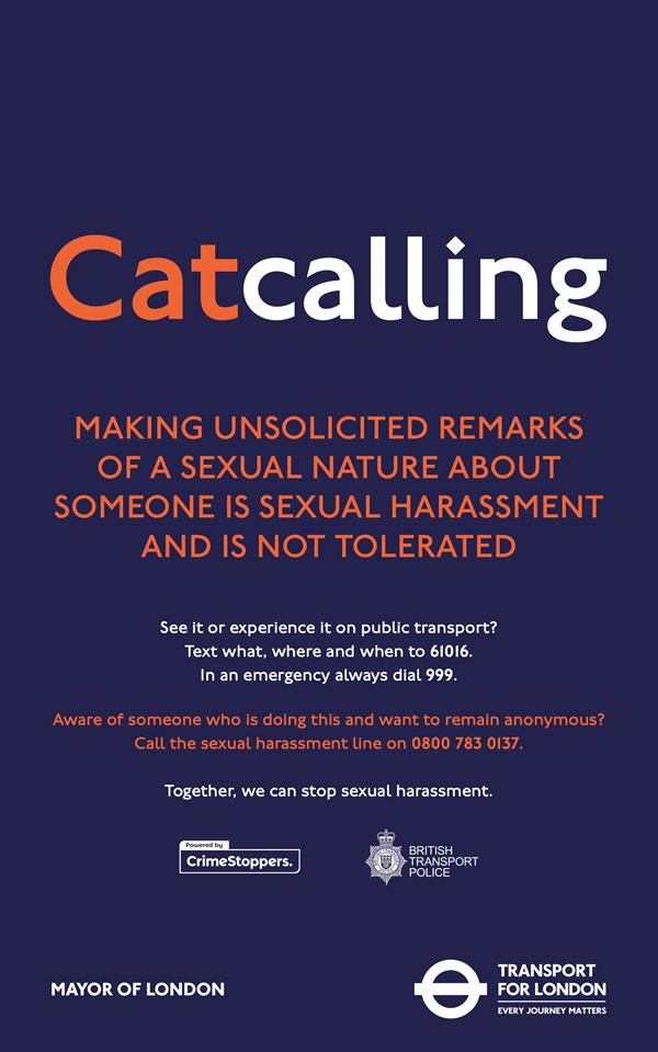 TfL Image - USB CatCalling BTP DR AW