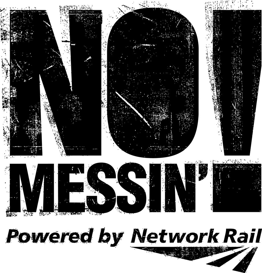 NETWORK RAIL AND DERBY COUNTY FOOTBALL CLUB TEAM UP TO PROMOTE RAIL SAFETY: No Messin Logo Black