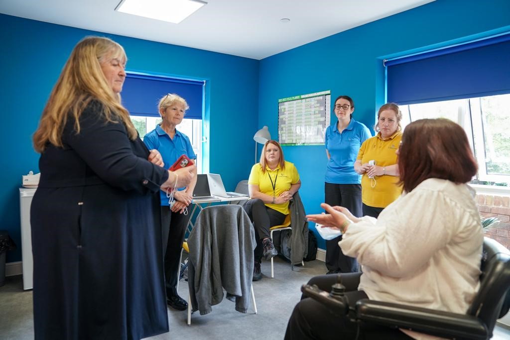 Minister For Climate Change Julie James On A Visit To Tŷ Glas Y Dorlan ...