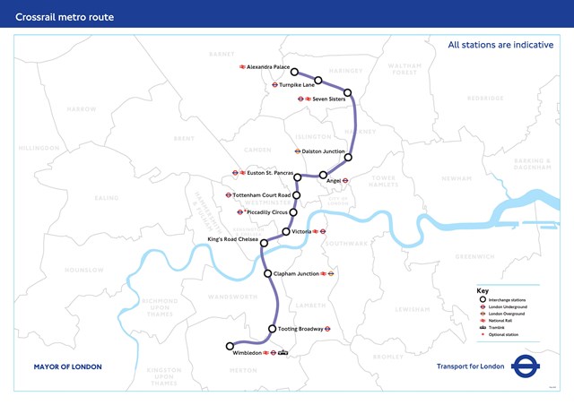 Consultation results reveal overwhelming support for Crossrail 2: Crossrail 2 - metro route