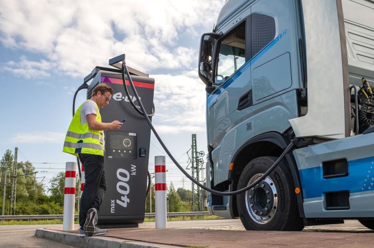 Electric lorry charging