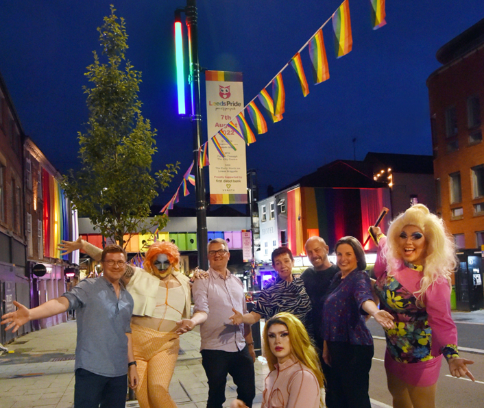 No shade: Lower Briggate lights up for the LGBTQ+ people of Leeds: Lower Briggate Rainbow Lighting (5)