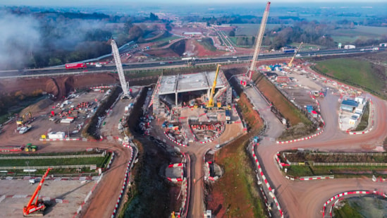 Giant HS2 box structure under A46 approaches final phase of construction: A46 Kenilworth Bypass box structure-5