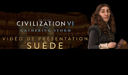 Découvrez la sixième civilisation de l'extension Civilization VI : Gathering Storm et sa dirigeante Christine de Suède ! 

Profitez des avantages du musée en plein air et accumulez de la culture pour conquérir le monde et obtenir une victoire culturelle !