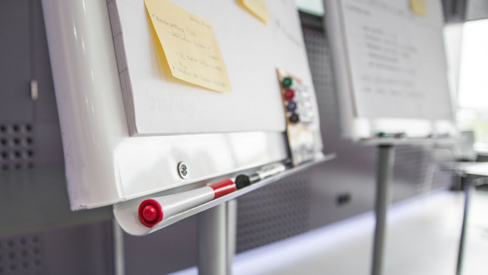 whiteboards, markers and stickers