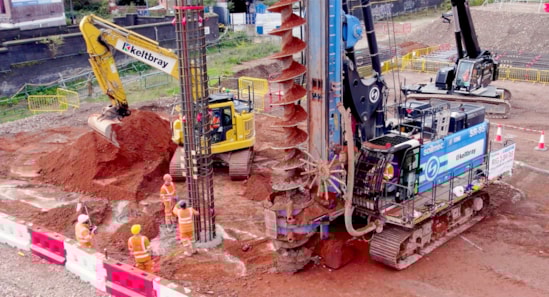 95 tonne piling rig at the Curzon Street site Oct 2025