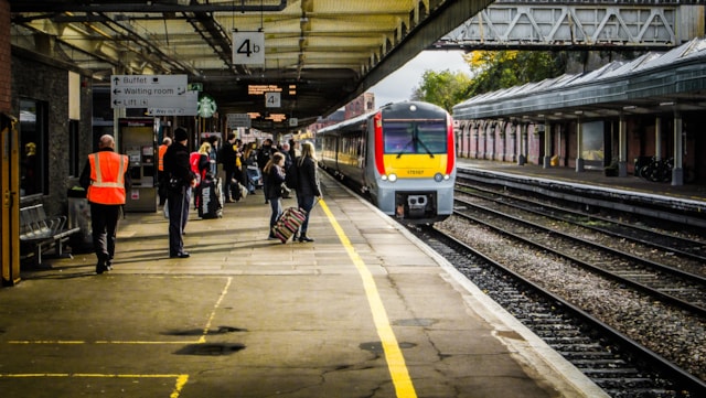 Passengers at Shrewsbury Station: Photo taken by Robert Mann