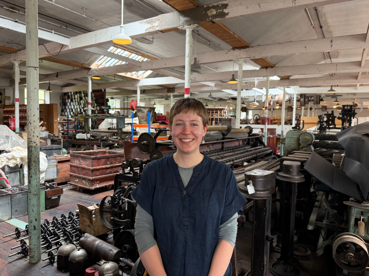 Becky Brown inside the storage space