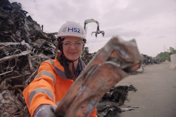 Recycled scrap metal manufactured in Cardiff is being used to help build HS2