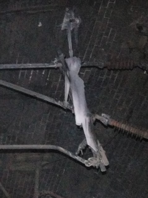 Kilsby tunnel icicles being removed by Network Rail engineers