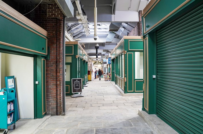 Market 3: Newly-refurbished units ready for opening in the blockshops area of Leeds Kirkgate Market.