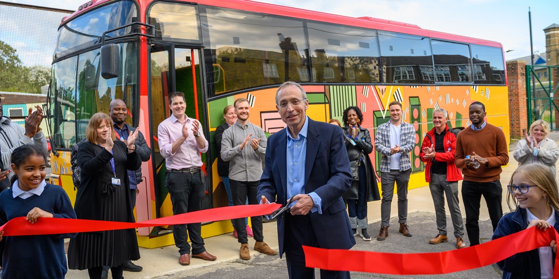 HS2 contractor donates classroom bus to London school-6: Contractors working on the HS2 project in West London have refurbished and donated a disused bus to Old Oak Primary School and Bubble and Squeak Studios. The bus will be used by children from the school and the local community as an alternative learning environment and community space.

Tags: Community Engagement, London, School, Community Investment

In picture: Attendees to event to hand over bus & Andy Slaughter MP