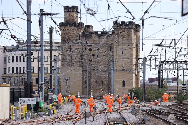Newcastle track upgrade 1. Photo credit: LNER