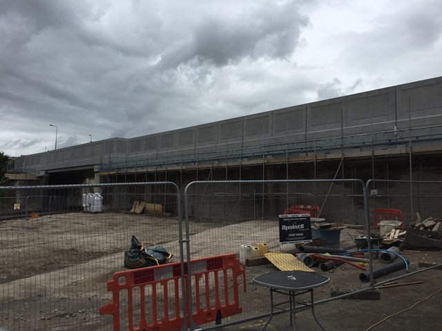 The completed bridge in place on Richmond Street, Ashton-under-Lyne
