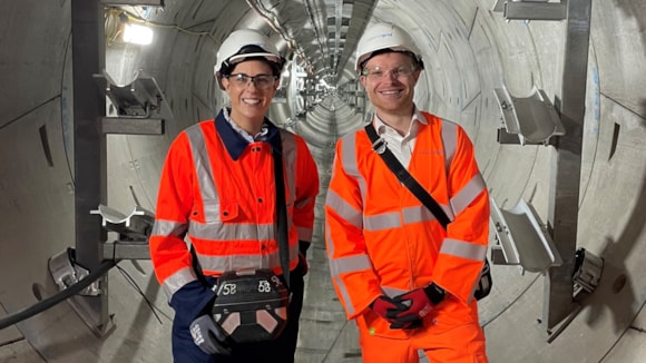 National Grid switches on first London Power Tunnels circuit as energy minister visits: Alice Delahunty & Minister Shanks at LPT