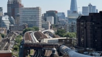 London Charing Cross and Waterloo East closes for 22 days as railway carries out £20millon programme of engineering work, but routes into London remain open: Waterloo East station, taken from the roof of London Waterloo cropped