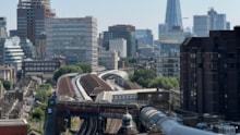 Waterloo East station, taken from the roof of London Waterloo cropped: Waterloo East station, taken from the roof of London Waterloo cropped