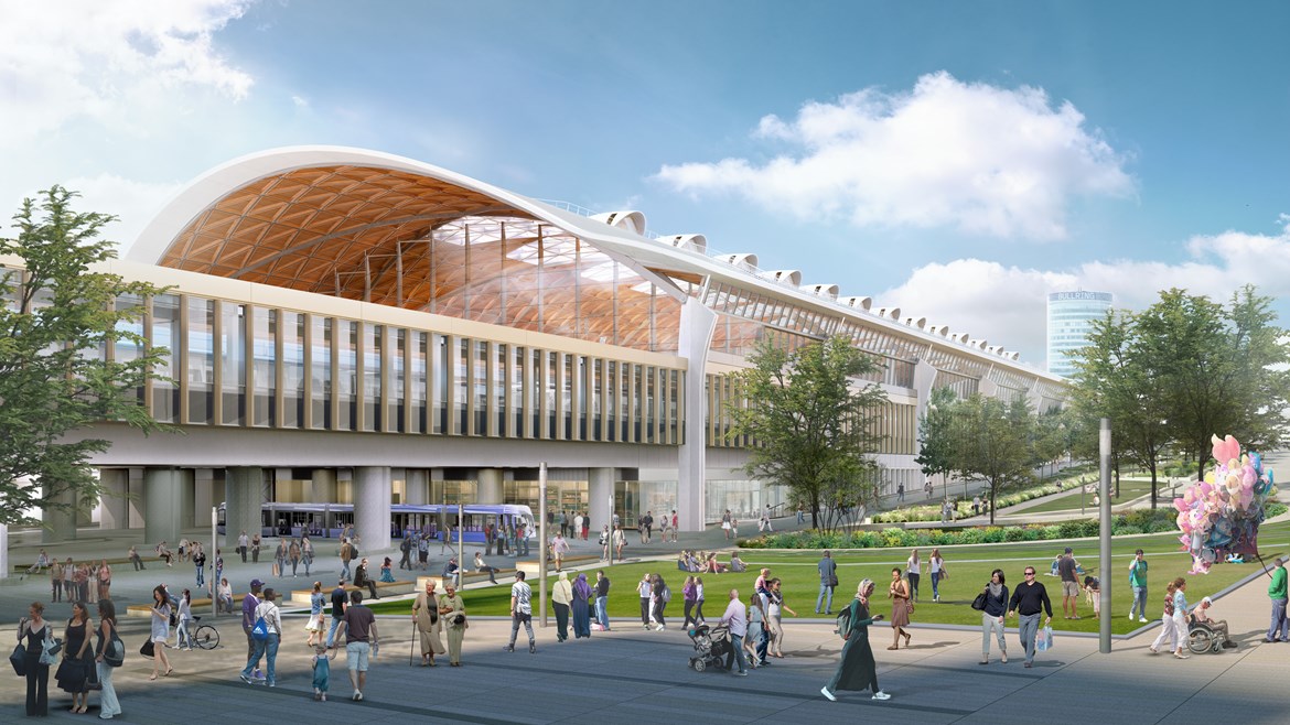 HS2 and West Midlands Combined Authority agree enabling works for Metro Eastside extension: Birmingham Curzon Street Exterior