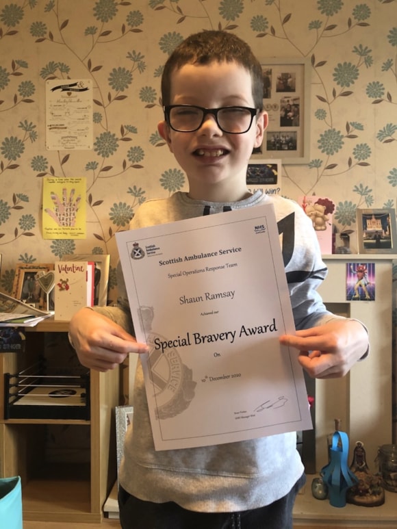 Shaun, 9, awarded 'Special Bravery' certificate: Shaun Ramsay