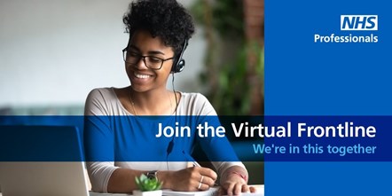 Join the virtual frontline JPG: NHS Professionals: Join the virtual frontline