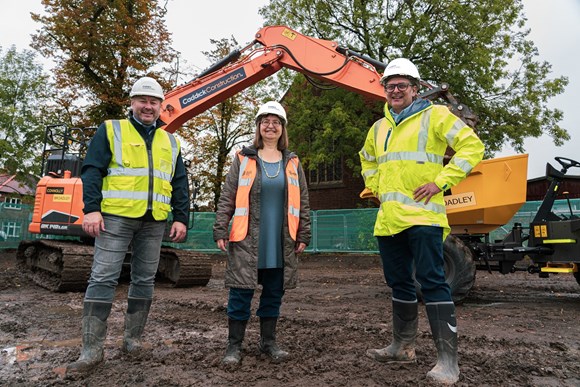 Work begins on council’s first award-winning Passivhaus site: l-r Craig, Cllr, Richard