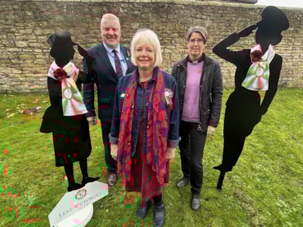 Cllr Damian Corfield, Sedgley Townguild member Karen Moore and Rev Cooksey