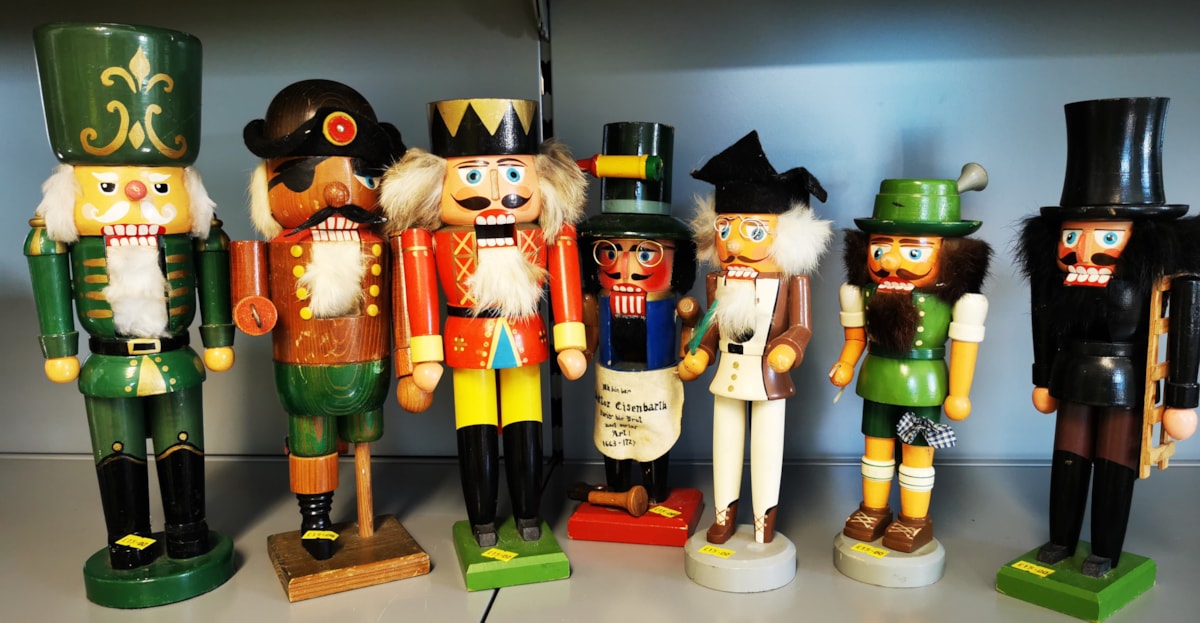 Some of the donated nutcrackers on sale at the reuse shops