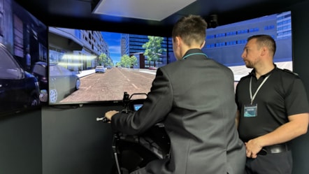 24-09-26 Sixth Formers at Tonyrefail Community School using motorbike simulator
