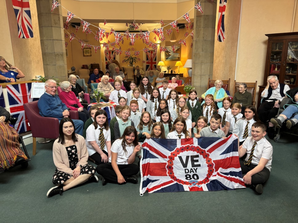 Greenwards Primary School choir meeting residents from Anderson's Care Home