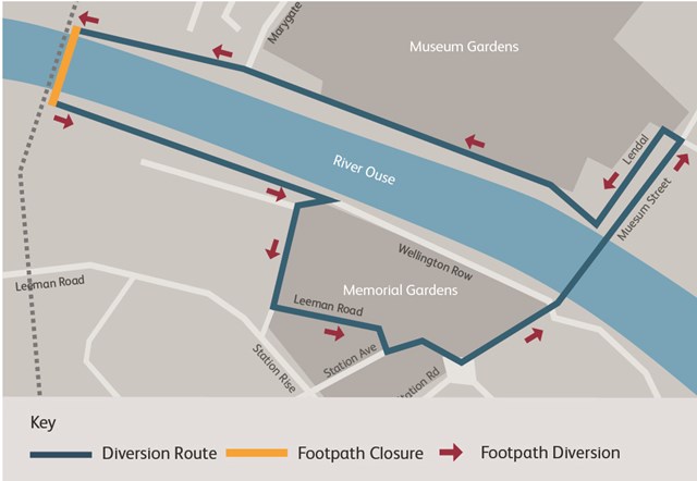 Alternative routes during Scarborough Bridge replacement work: 2015