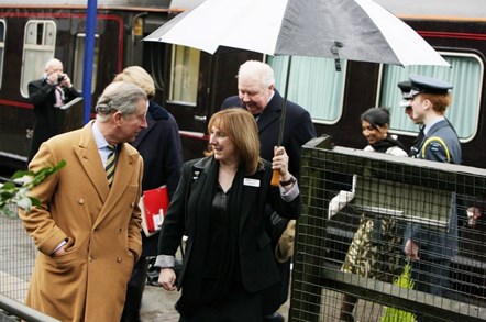 Image shows Jane Muarry with the then Prince of Wales on a visit to the region