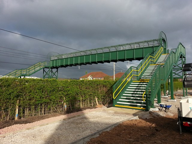 Footbridge replaces West Coast main line level crossing in Staffordshire as part of nation wide safety commitment: Whitebridge Lane footbridge, near Stone, Staffordshire