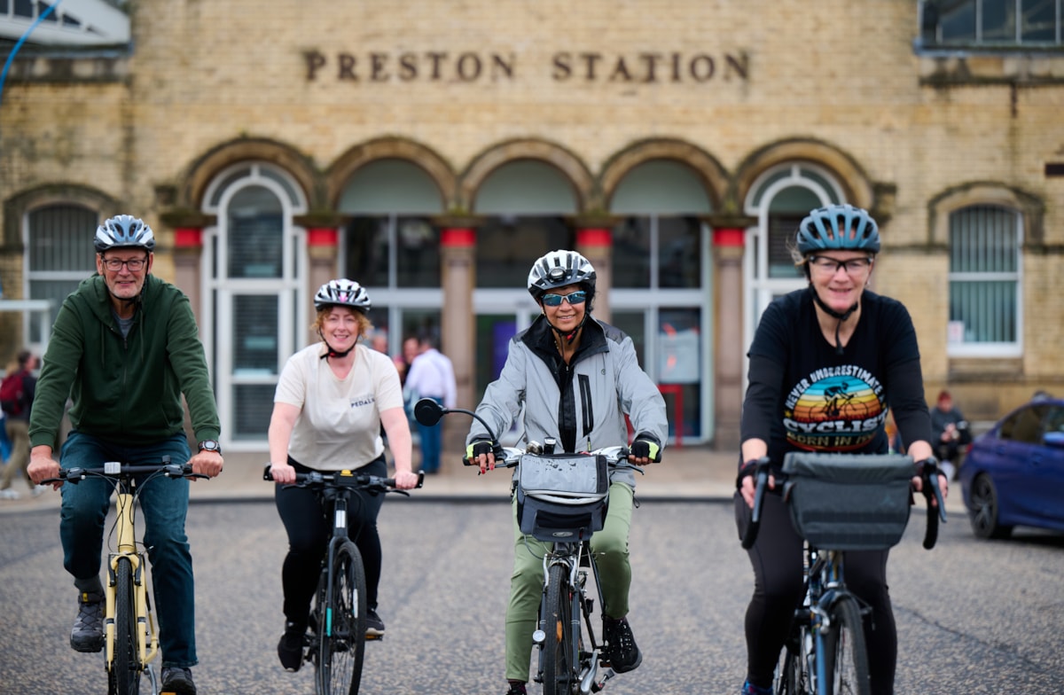 Preston Pedals volunteers cycle from Preston station, where the cooperative now operates a community cycle hub