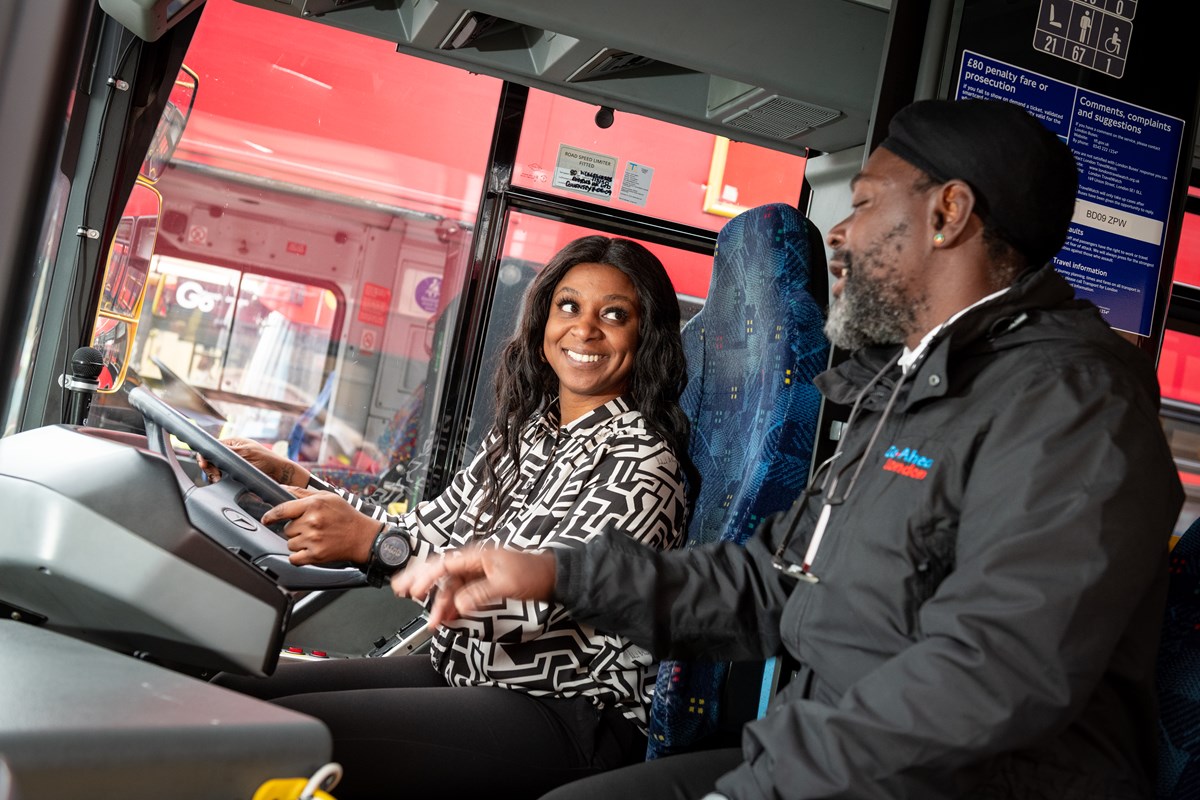 Apprentice bus driver, Dobbet Donaldson: Taken at Go-Ahead London's Camberwell garage in January 2020