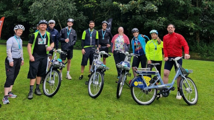 Ten years since the Grand Depart: A weekend of cycling celebrations: Leeds City Council's safe and sustainable travel team with Dawn Barrett's sister