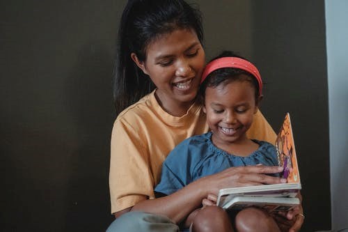 Mum and daughter reading