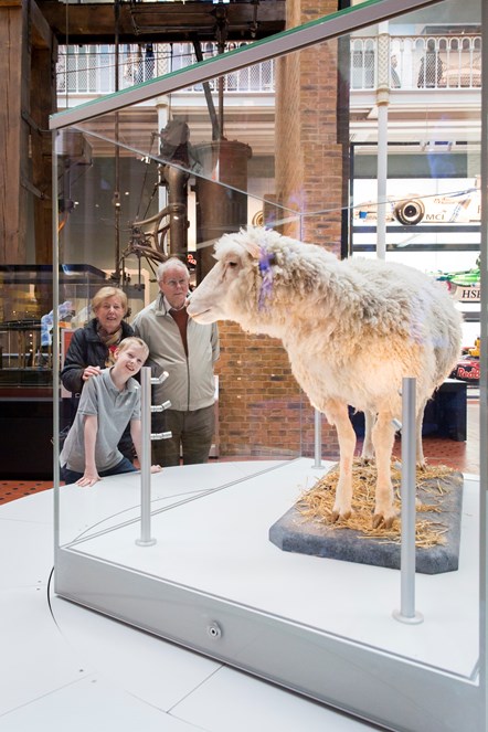 A family meets Dolly the Sheep at the National Museum of Scotland. Photo © Ruth Armstrong  (2)